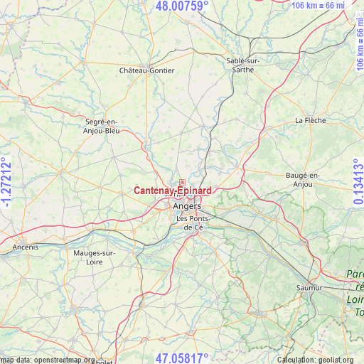 Cantenay-Épinard on map