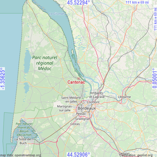 Cantenac on map