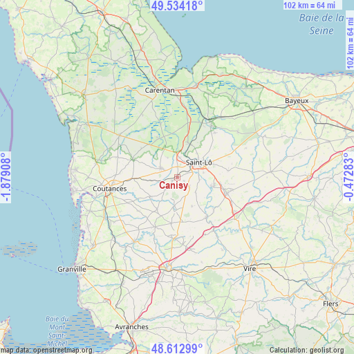 Canisy on map