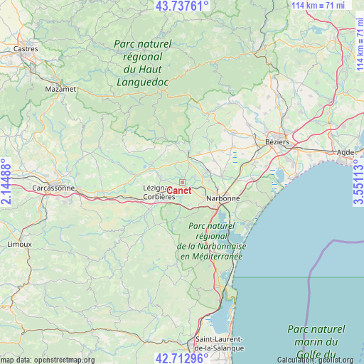 Canet on map
