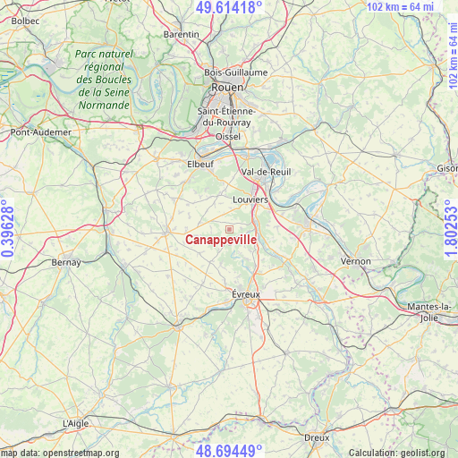 Canappeville on map