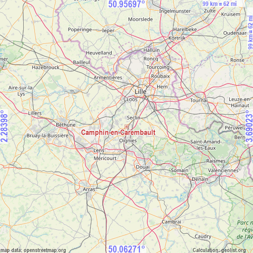 Camphin-en-Carembault on map