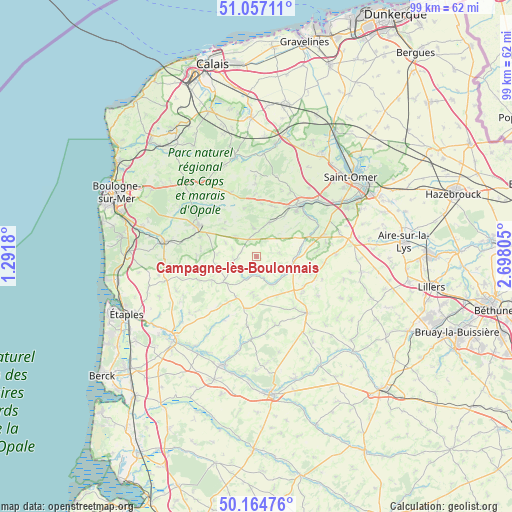 Campagne-lès-Boulonnais on map