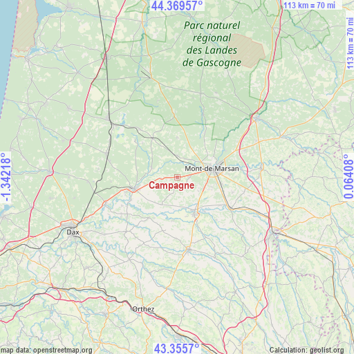 Campagne on map