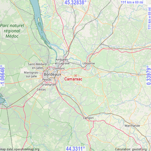 Camarsac on map