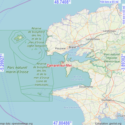 Camaret-sur-Mer on map