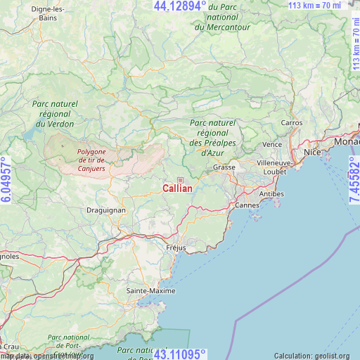 Callian on map