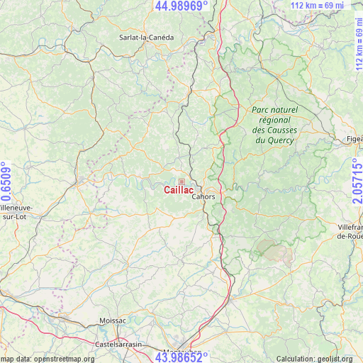 Caillac on map