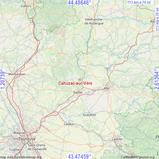 Cahuzac-sur-Vère on map