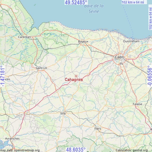 Cahagnes on map