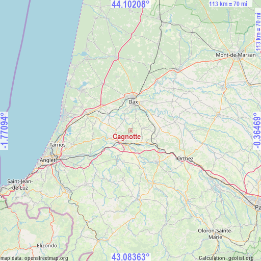 Cagnotte on map