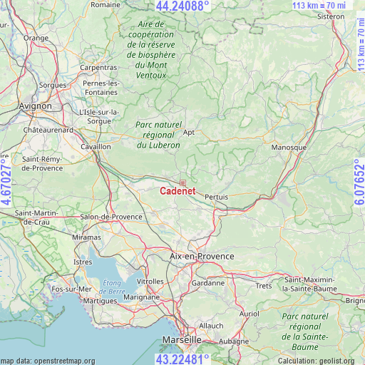 Cadenet on map