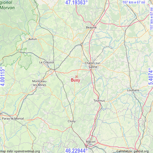Buxy on map