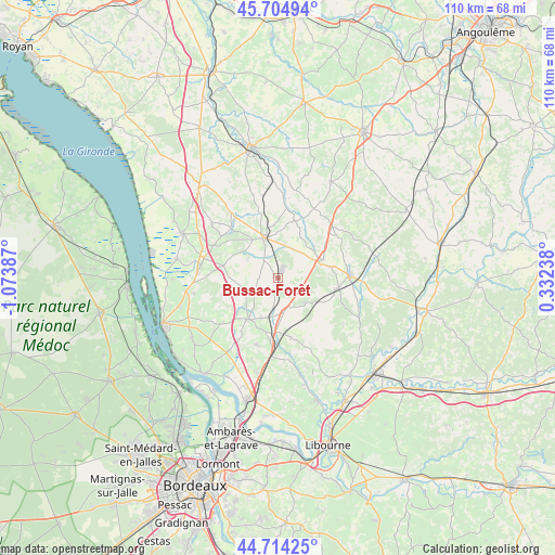 Bussac-Forêt on map