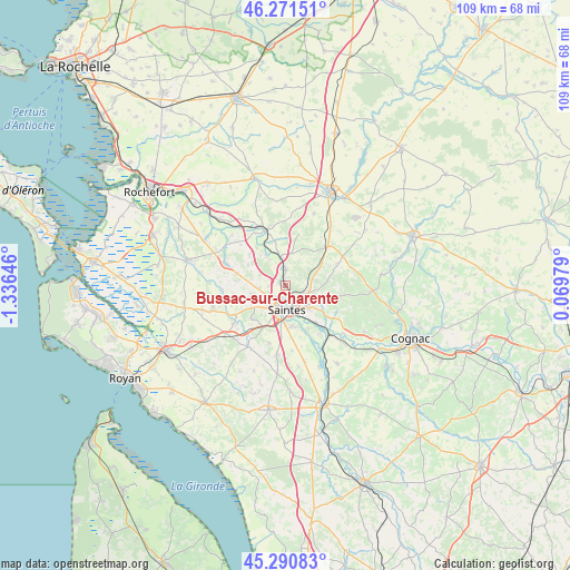 Bussac-sur-Charente on map