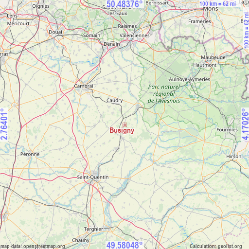 Busigny on map