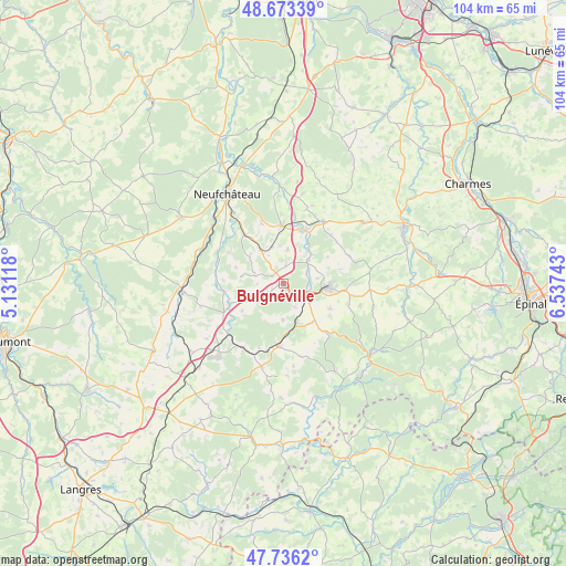 Bulgnéville on map