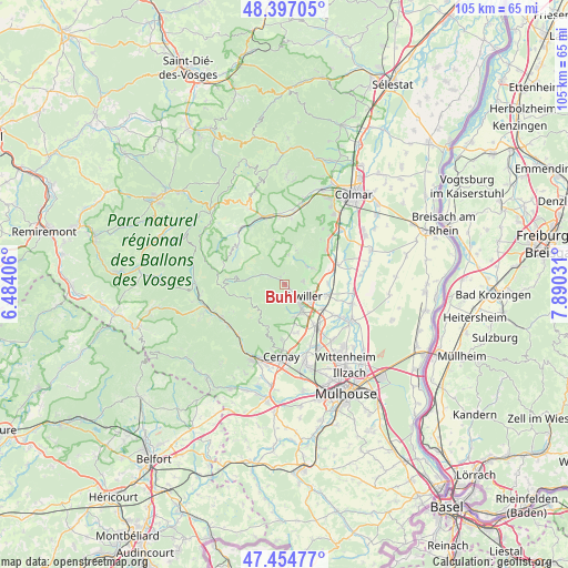 Buhl on map