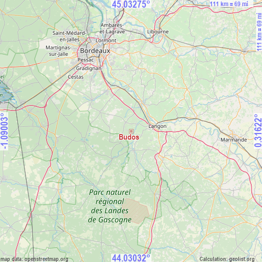 Budos on map