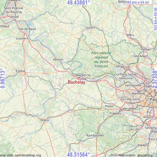 Buchelay on map