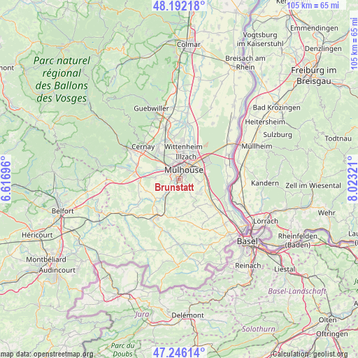 Brunstatt on map