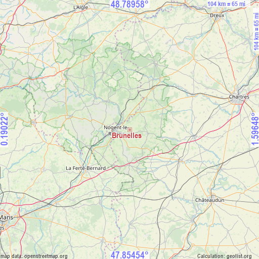 Brunelles on map