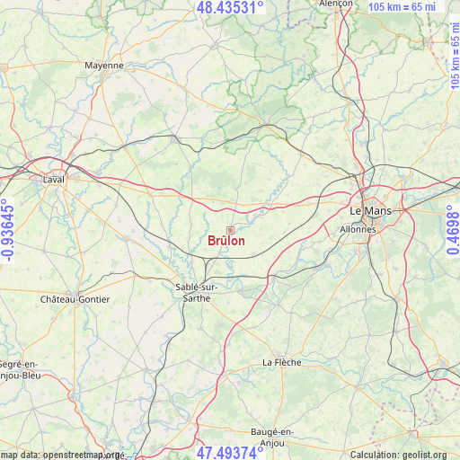 Brûlon on map