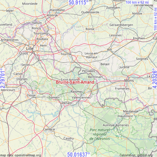 Bruille-Saint-Amand on map