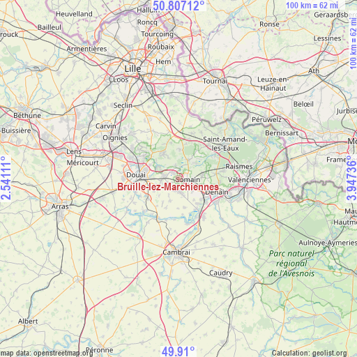 Bruille-lez-Marchiennes on map