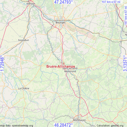 Bruère-Allichamps on map