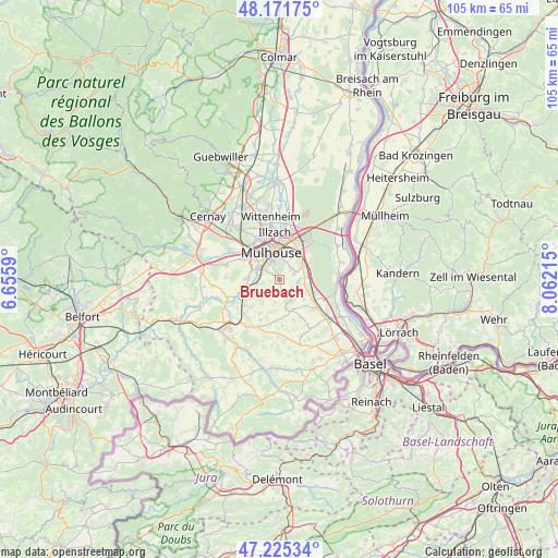 Bruebach on map