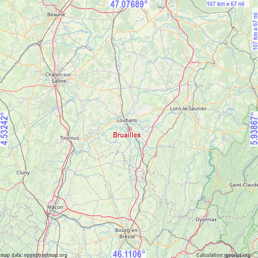 Bruailles on map