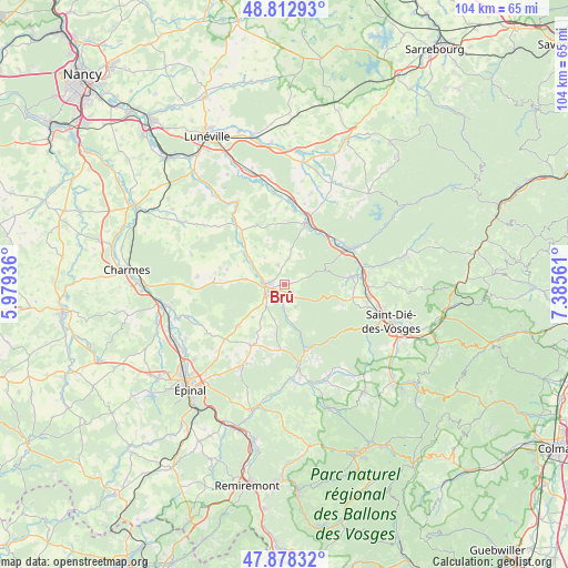 Brû on map