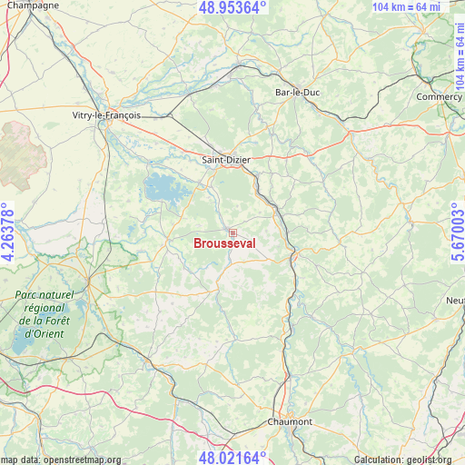 Brousseval on map