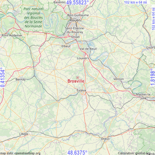 Brosville on map