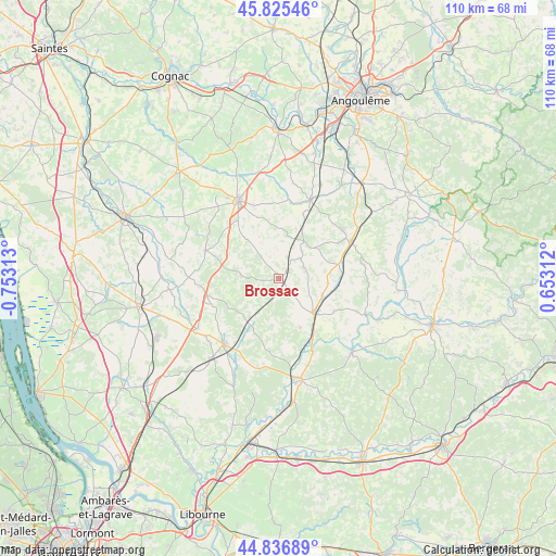 Brossac on map