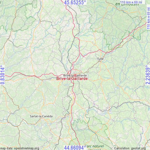 Brive-la-Gaillarde on map