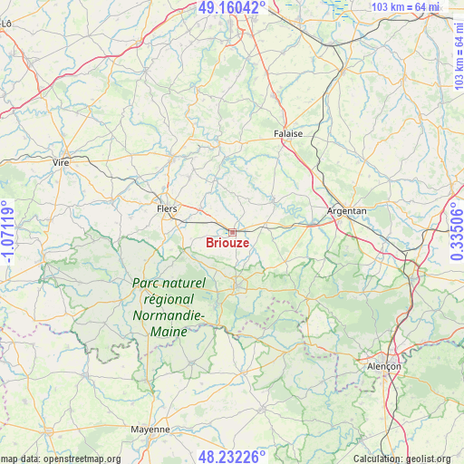 Briouze on map