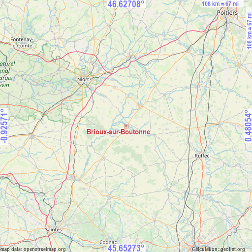 Brioux-sur-Boutonne on map