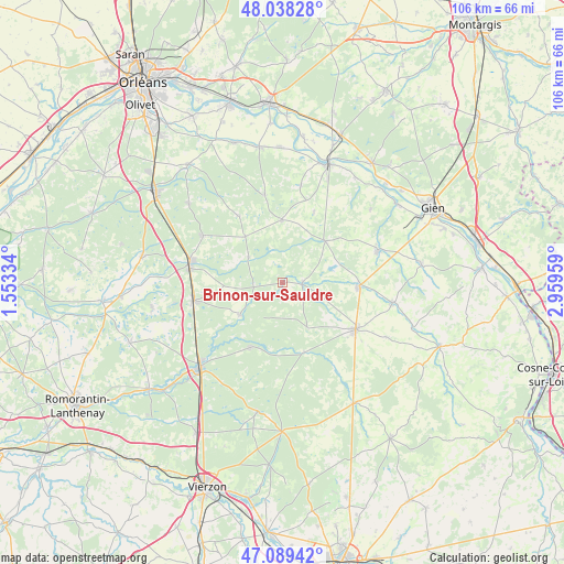 Brinon-sur-Sauldre on map