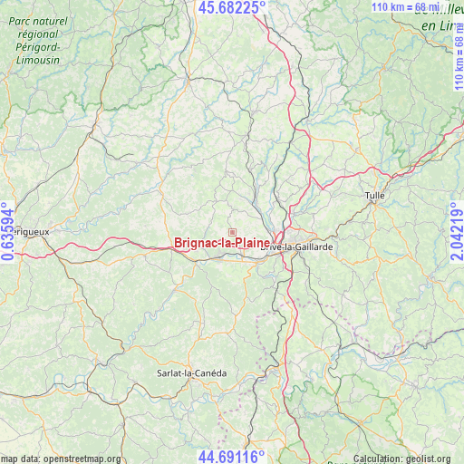 Brignac-la-Plaine on map