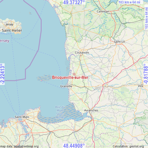 Bricqueville-sur-Mer on map