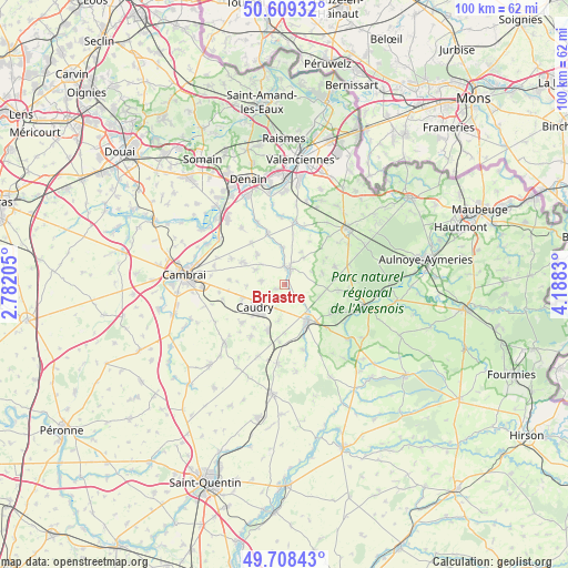 Briastre on map