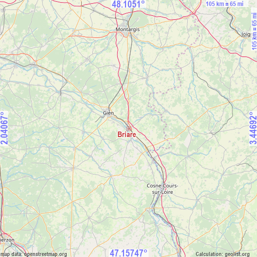 Briare on map