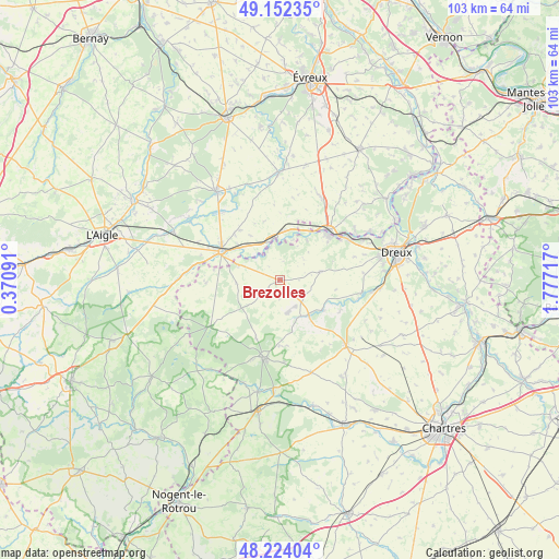 Brezolles on map