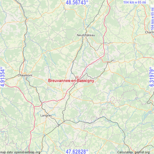 Breuvannes-en-Bassigny on map