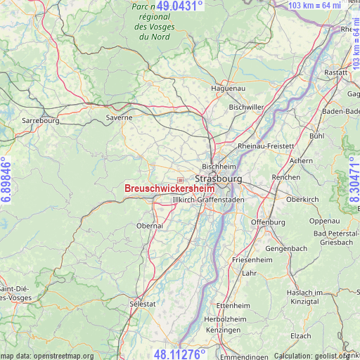 Breuschwickersheim on map