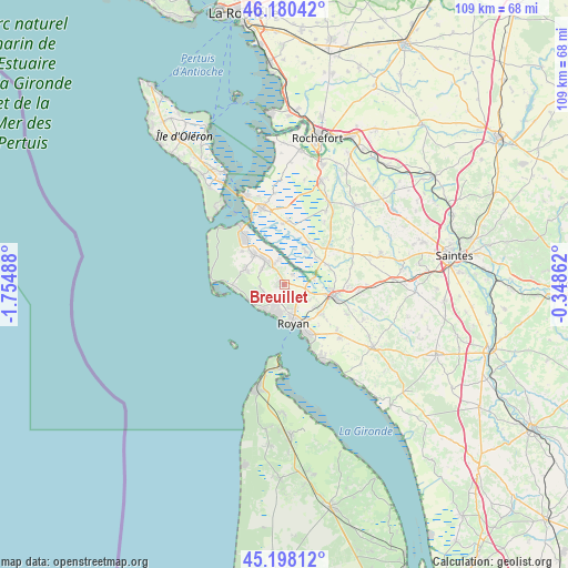 Breuillet on map