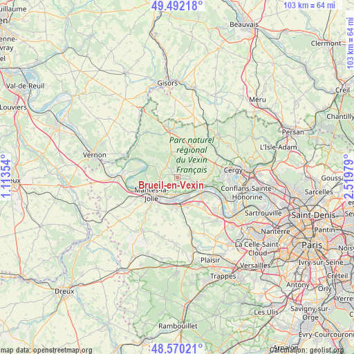 Brueil-en-Vexin on map