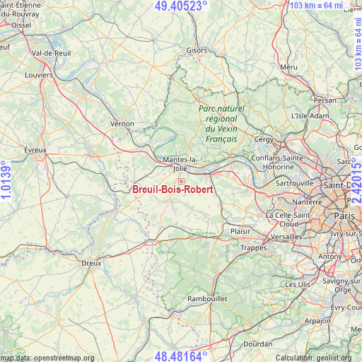 Breuil-Bois-Robert on map